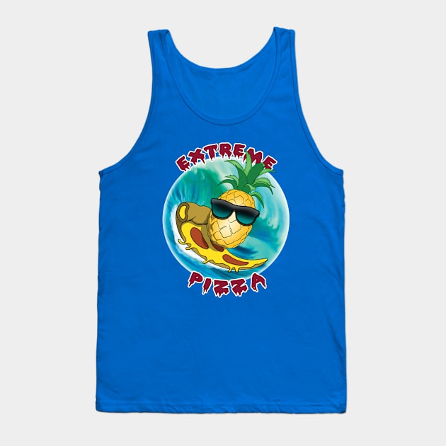 Funny pineapple pizza surfing Tank Top by TMBTM